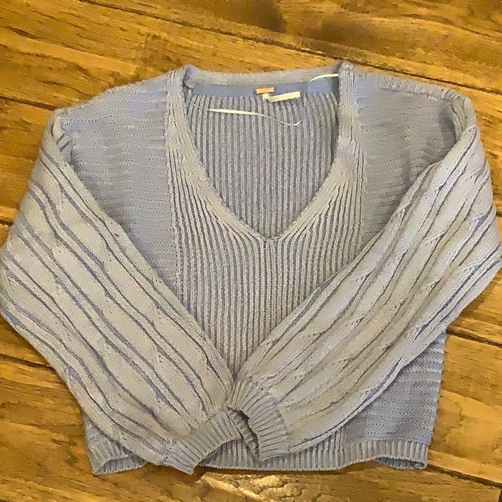 Free People When It Rains V Neck Sweater